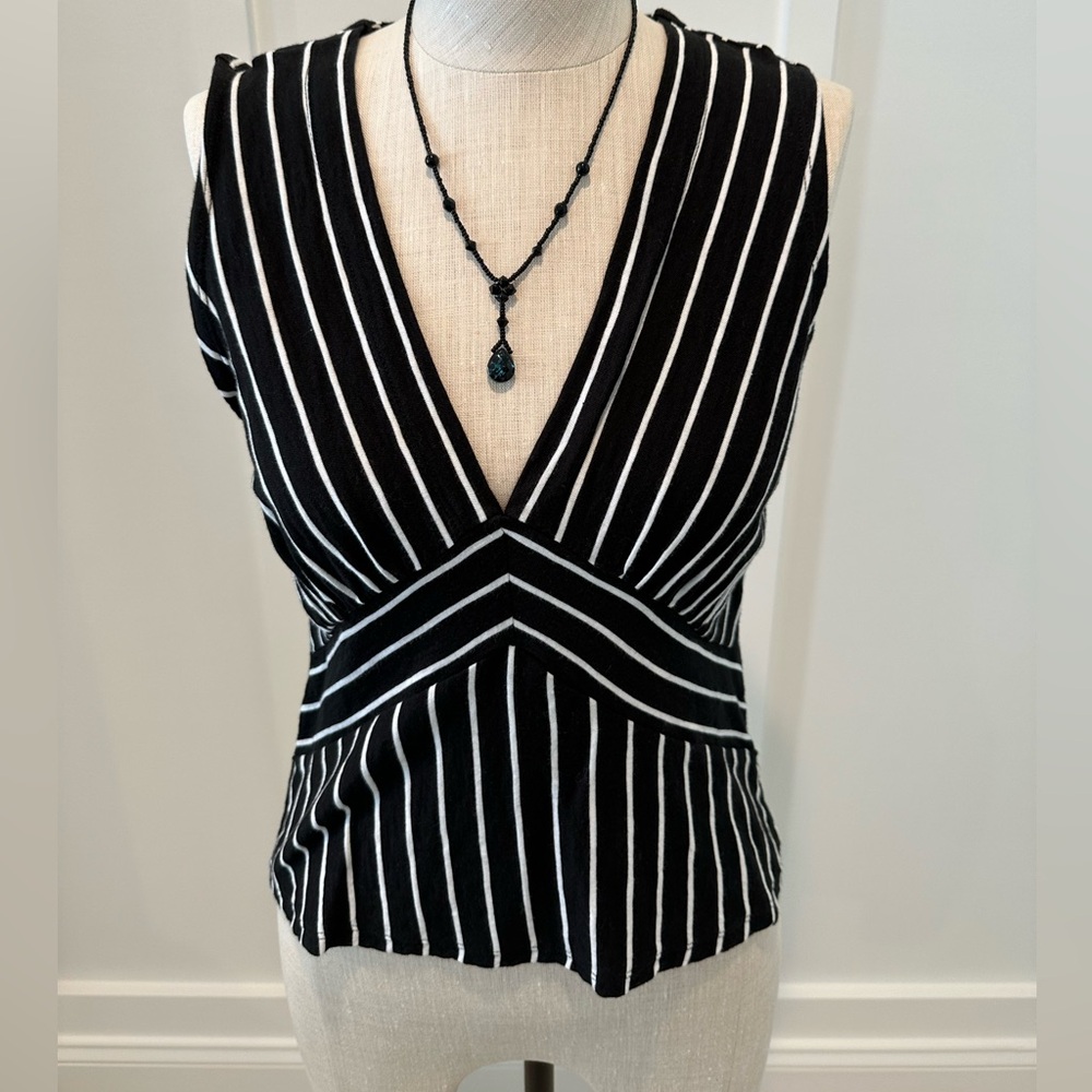 Banana Republic Black and White Striped Top